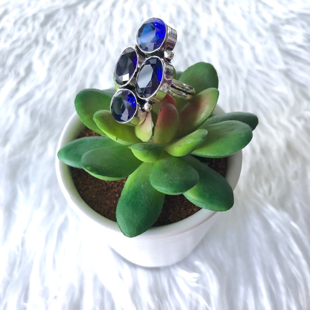 ✨Blue Sapphire Gemstone 925 Silver Ring✨ - Picture 2 of 6